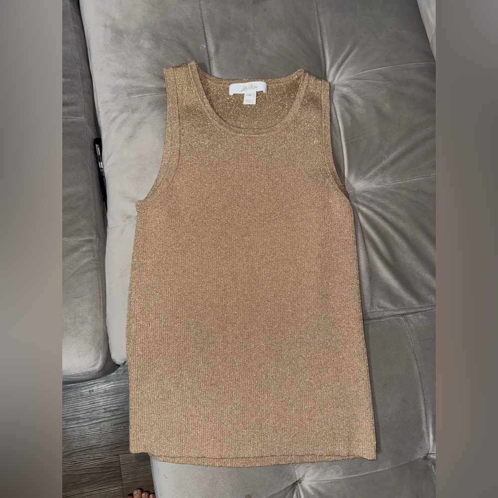 Lilly Pulitzer Metallic Gold Knit Top
